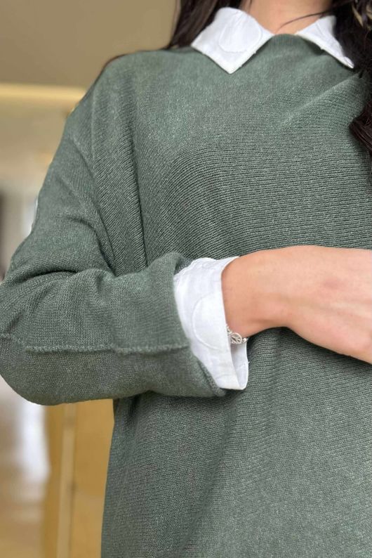 Conrad Oversized Boxy Knit Khaki